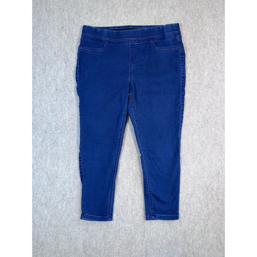 Denim &‎ Co Womens Blue Pull On Jeggings Medium Wash Petite Large Stretch Jeans